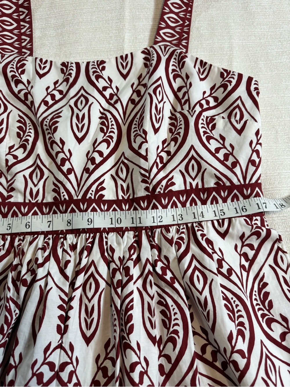 Talbots Modern Poplin Fit & Flare Maxi Dress Bohemian Medallion - Picture 5 of 8